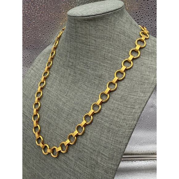 Vintage Necklace Chunky Links 25” No Clasp Half Link - Picture 5 of 7